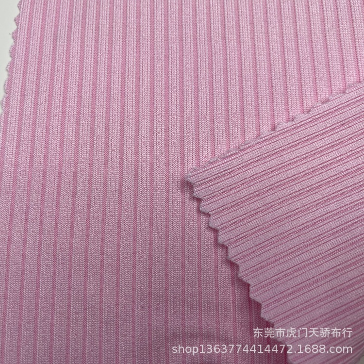现货供应新款针织涤纶罗纹坑条 300克涤纶法国罗纹 休闲服装坑条