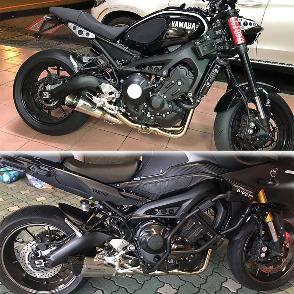 Suitable for MT09 XSR900 MT-09 Tracer900 motorcycle modified exhaust pipe front section middle section stainless steel