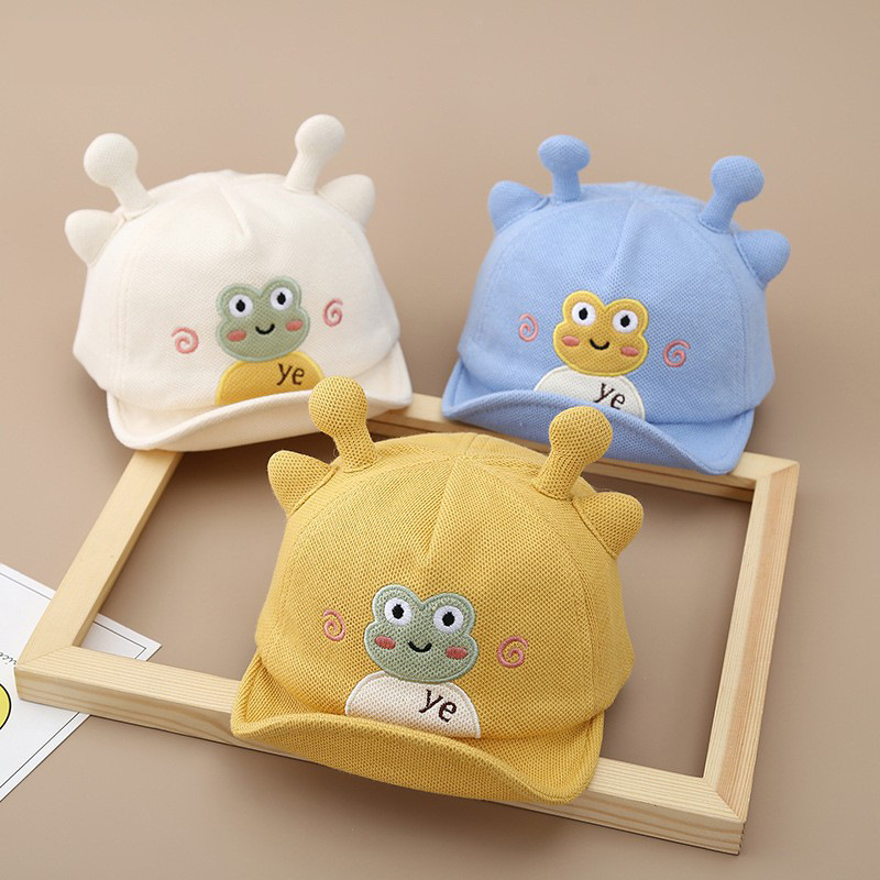 Sombreros para bebés otoño y invierno grueso para bebés pequeños lindos sombreros de rana para niños varones sombreros de lengua de pato primavera y otoño