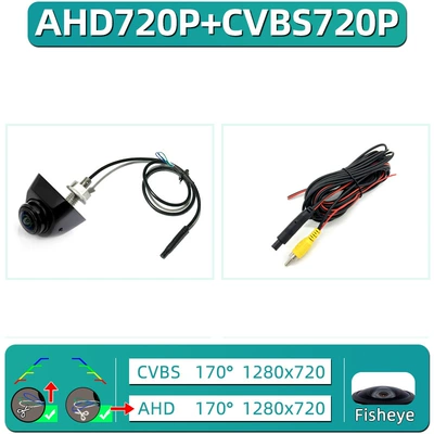 Rearview Camera, Vehicle camera - complete-set-with-english-neutral-packaging-korean-360-rotating-fisheye-three-cut-ahd720pcvbs