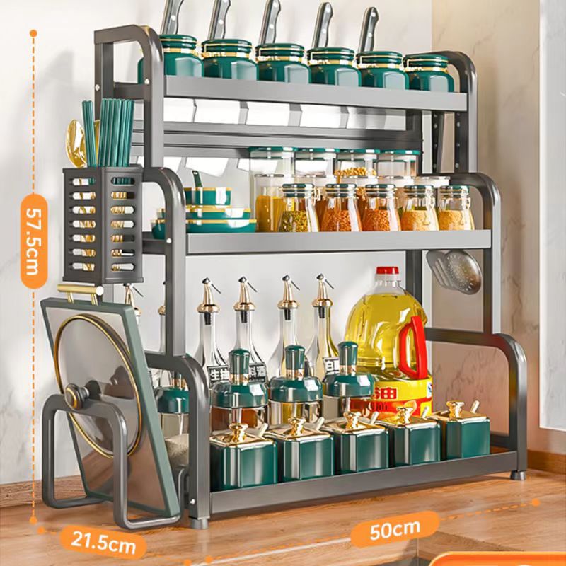 Ash-Three Layers Long 50 Send 4 Hook Chopping Board Rack Chopsticks Cage Knife Rack