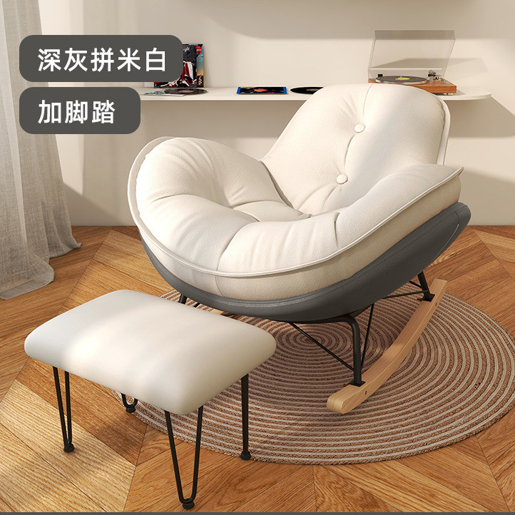 중간 두께 + 벨벳 다크 그레이 및 오프 화이트 + 철제 발 소파