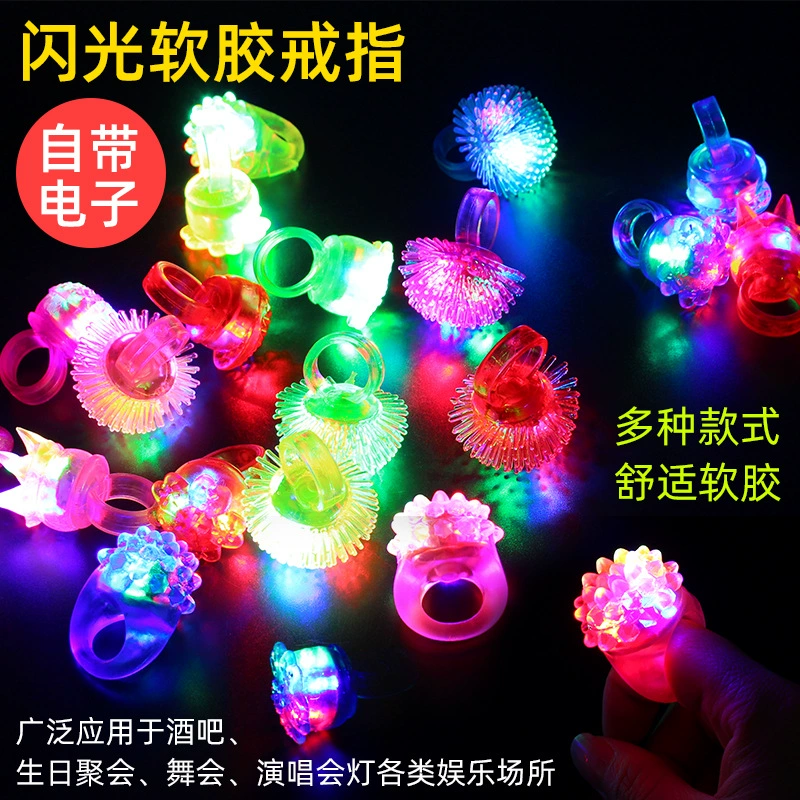 Strawberry, ring, flashing fluorescence toy from soft rubber