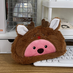 New Model Moose Small Squirrel Plush Pencil Case, Ins Makeup Storage Bag, Large Capacity Cute Cartoon Multifunctional Bag