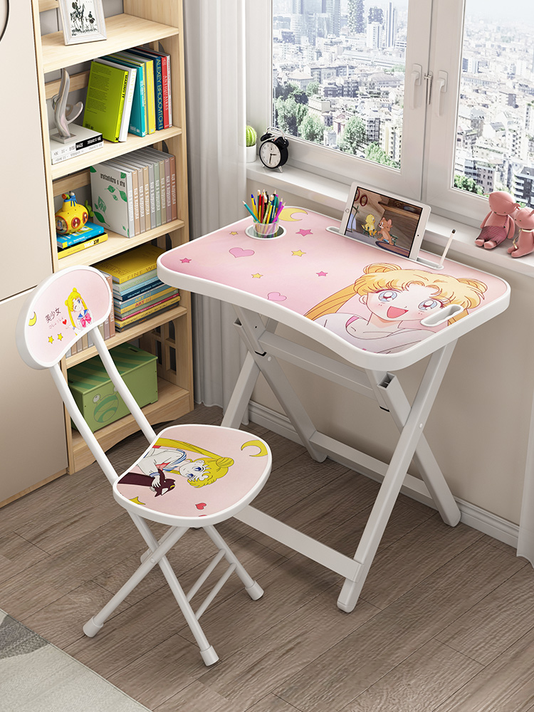 Children's Study Tables and Chairs Home Bedroom Writing Desk Simple Foldableable Boys and Girls Primary School Students Study Desk