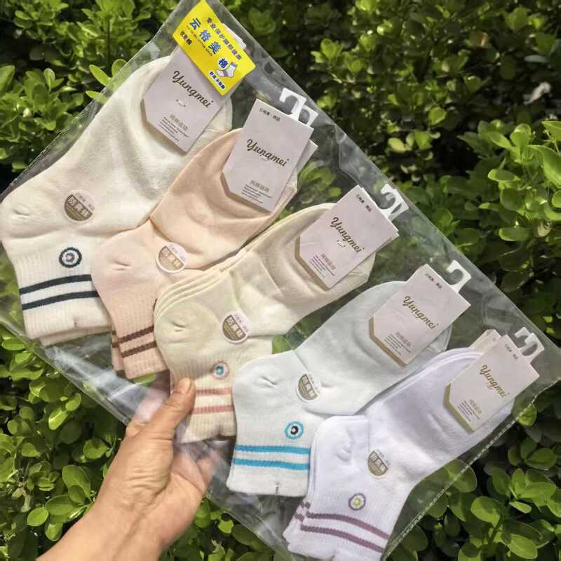 Yunge Mei Men's and Women's Short Ankle Socks, Mid-Calf Cotton Socks, Double Needle Mesh, Fresh Style, Full Series Wholesale