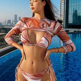 2023新款外贸亚马逊欧美性感情趣三件套j比基尼泳衣女厂家批发