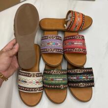 外贸原单异域风情女拖鞋舒适平底女鞋