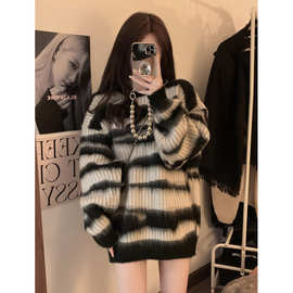 韩版宽松软糯拉毛套头厚毛衣女25年秋冬慵懒风长袖针织衫上衣外套