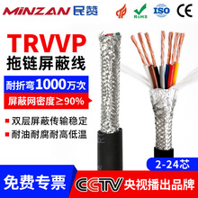民贊TRVVP高柔性拖鏈屏蔽軟電纜線2 3 4 5 6 7 8芯0.5平方信號線