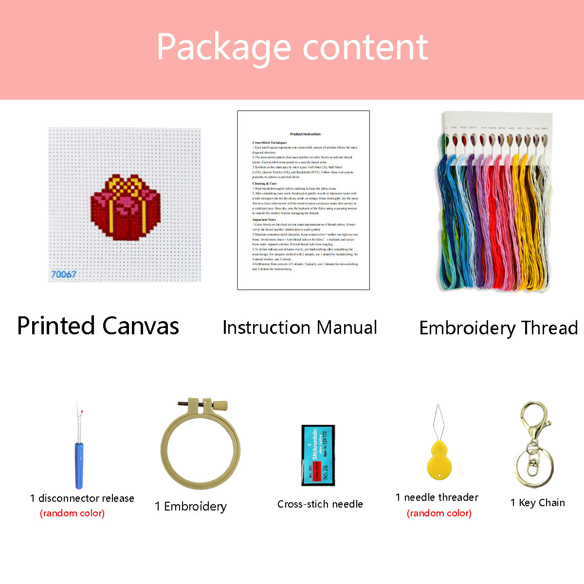 Nuevos productos transfronterizos de bordado cruzado de navidad llavero material paquete DIY niños bordados cruzados a mano bordados de bordado