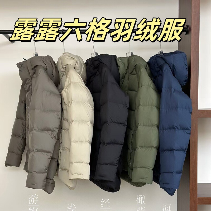 【In-stock for immediate delivery】Cross-border Lulu Puff six-panel thickened unisex mid-length down jacket