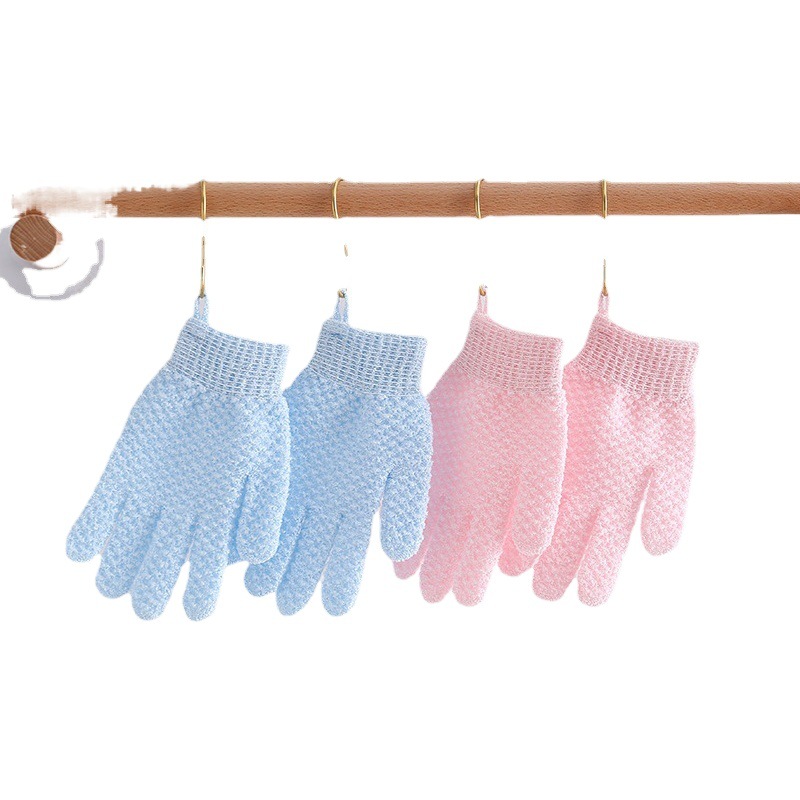 Factory direct supply creative five-finger jacquard bath rub back bath frosted gloves double-sided bath towel