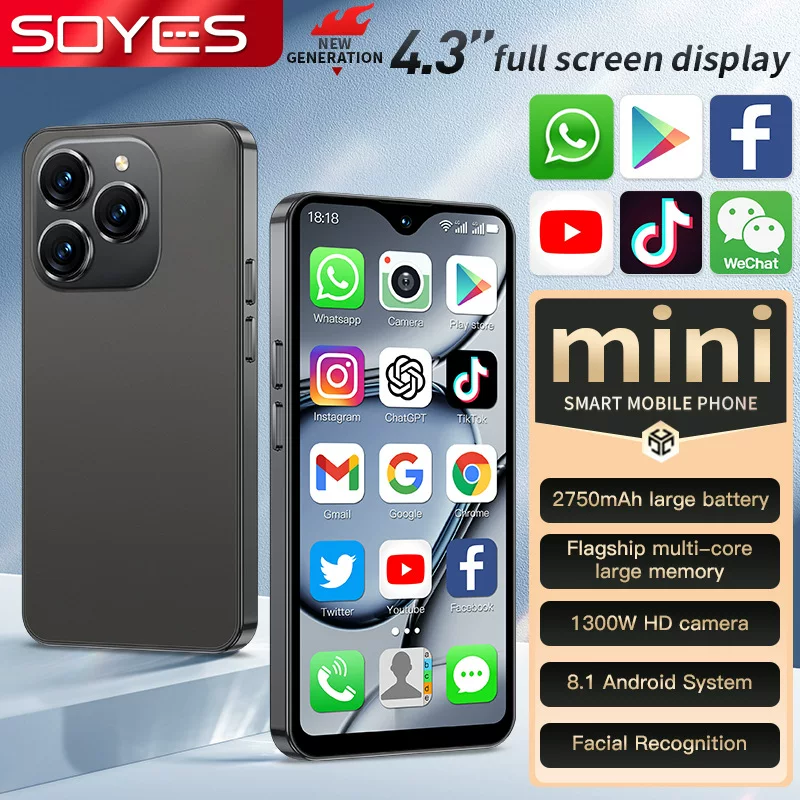 Маленький мобильный телефон, 18 Pro Max, поддержка всех стандартов сетевой связи, 4G, 3 дюйма