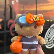 济州岛海女黑皮哈喽kitty猫包包挂件毛绒玩偶装饰书包挂饰钥匙扣