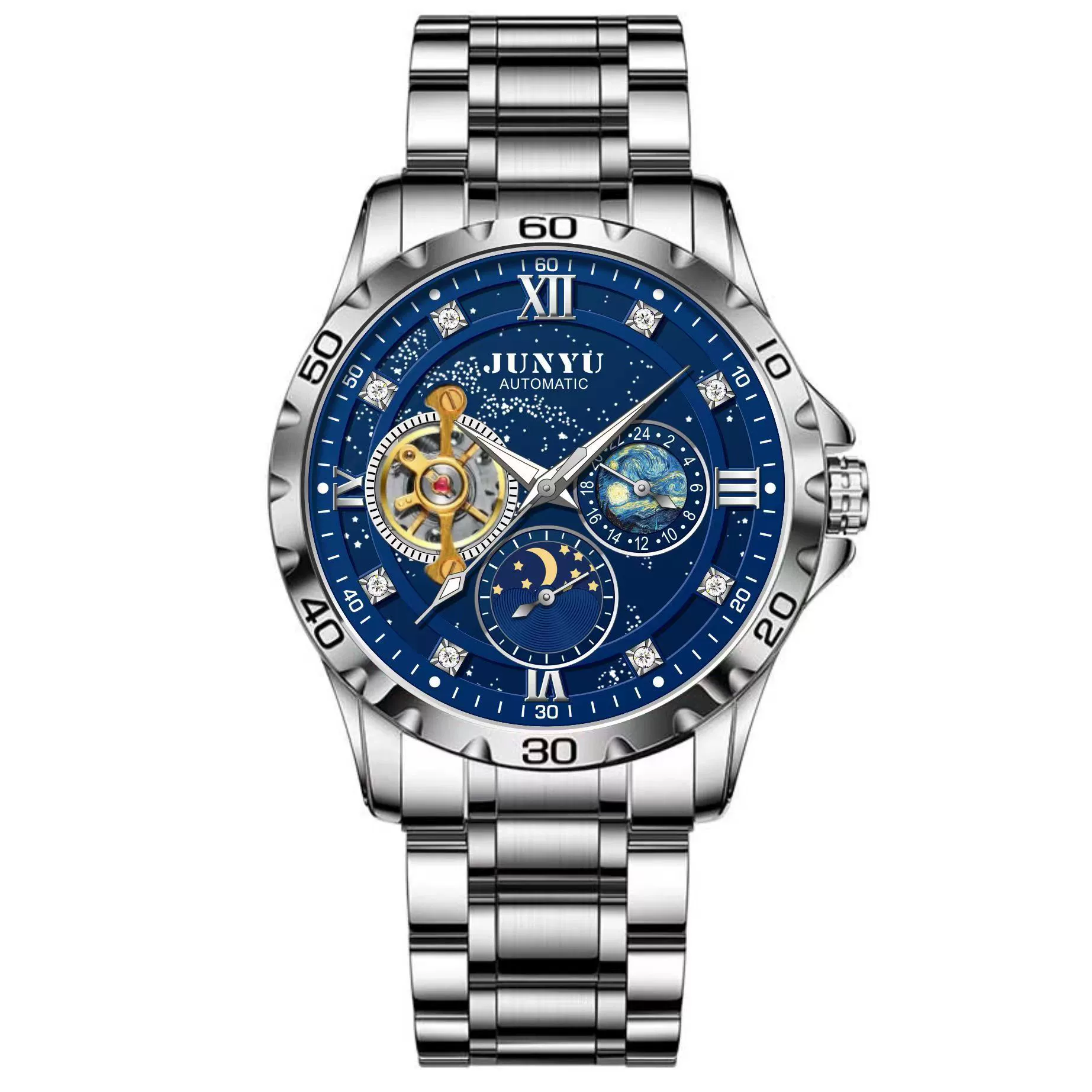 Men's watch, mechanical mechanical watch, men's bike cassette, fashionable swiss watch, Switzerland, fully automatic