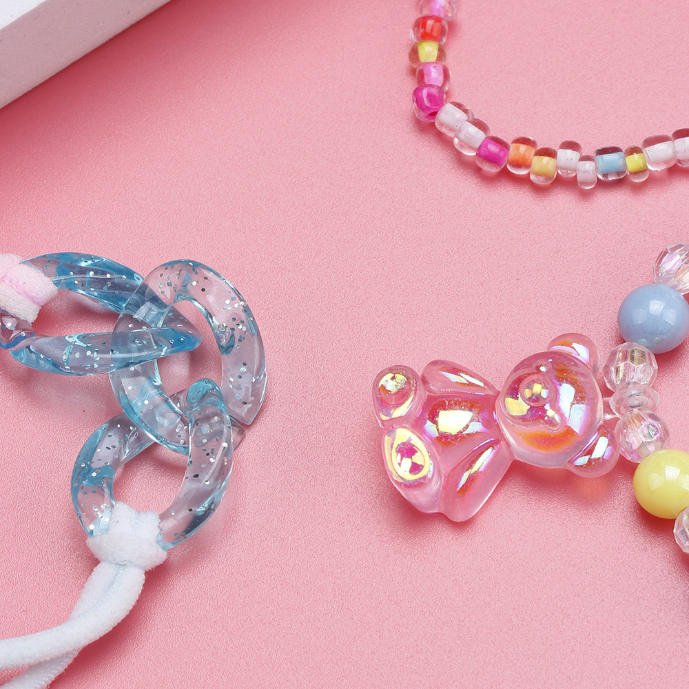 Cute Bear Plastic Handmade Beads Bracelets