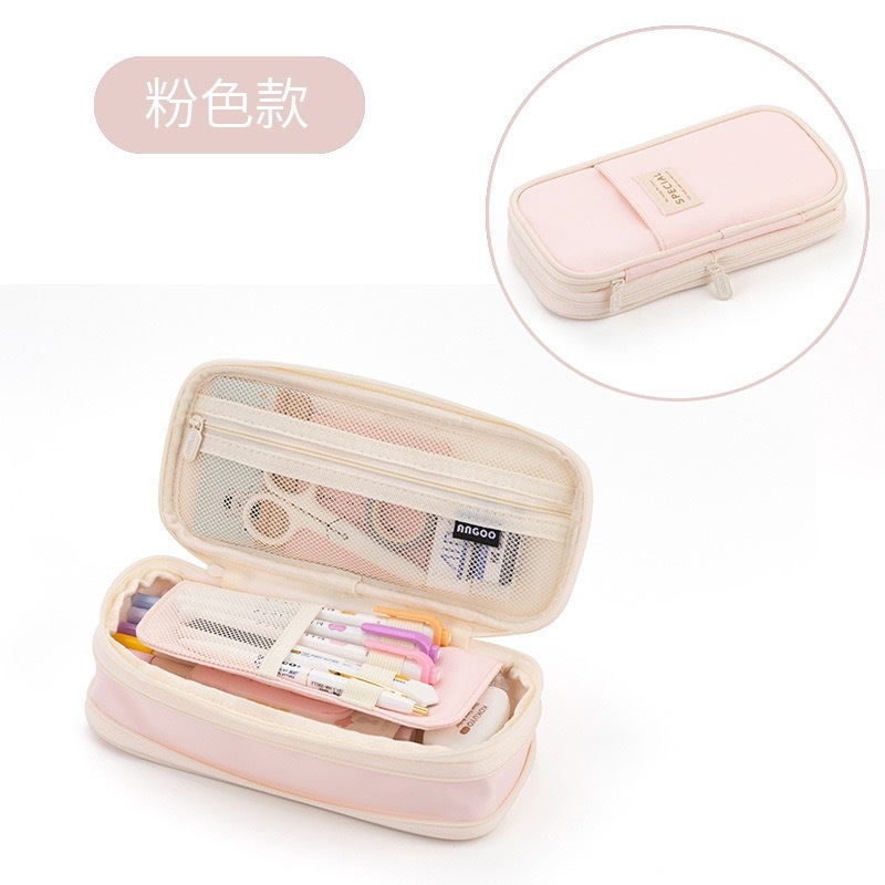 マカロンカラーのペンケース、小学生向け文房具、汚れに強い鉛筆ケース、伸縮式収納ボックスの越境輸出|undefined
