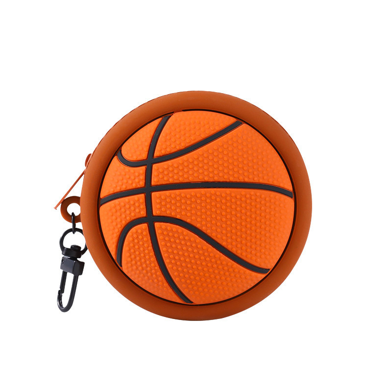 QUNCLE 新スポーツシリーズミニ収納袋バスケットボールサッカーシリコーン小銭入れカジュアルヘッドフォンバッグペンダント|undefined