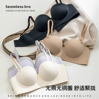 无肩带内衣女防滑聚拢小胸显大夏粉底液隐形无痕文胸2025新款爆款