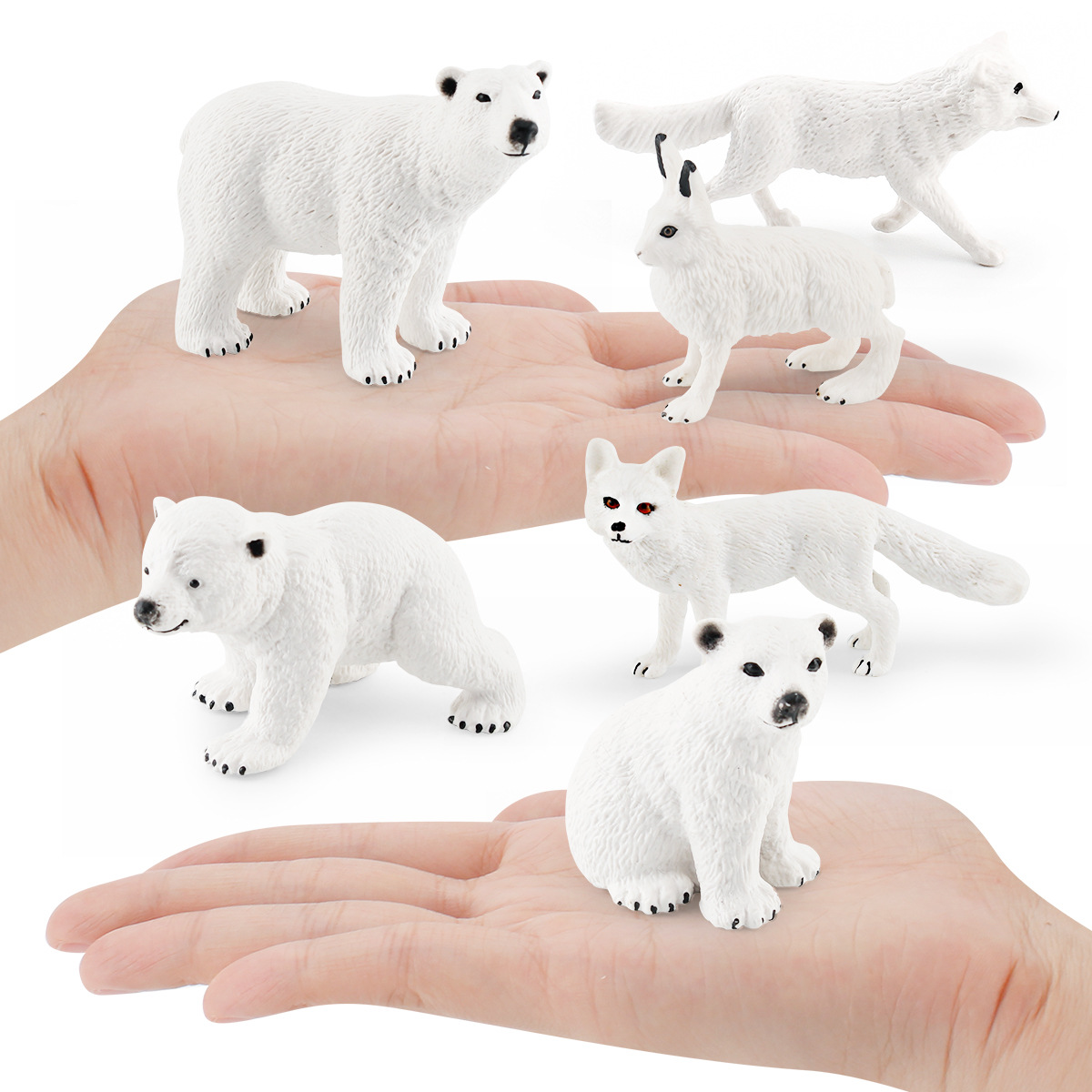 Simulación transfronteriza polar animal traje modelo Conejo Ártico Zorro Blanco Oso Polar blanco ballena sello blanco adornos estáticos