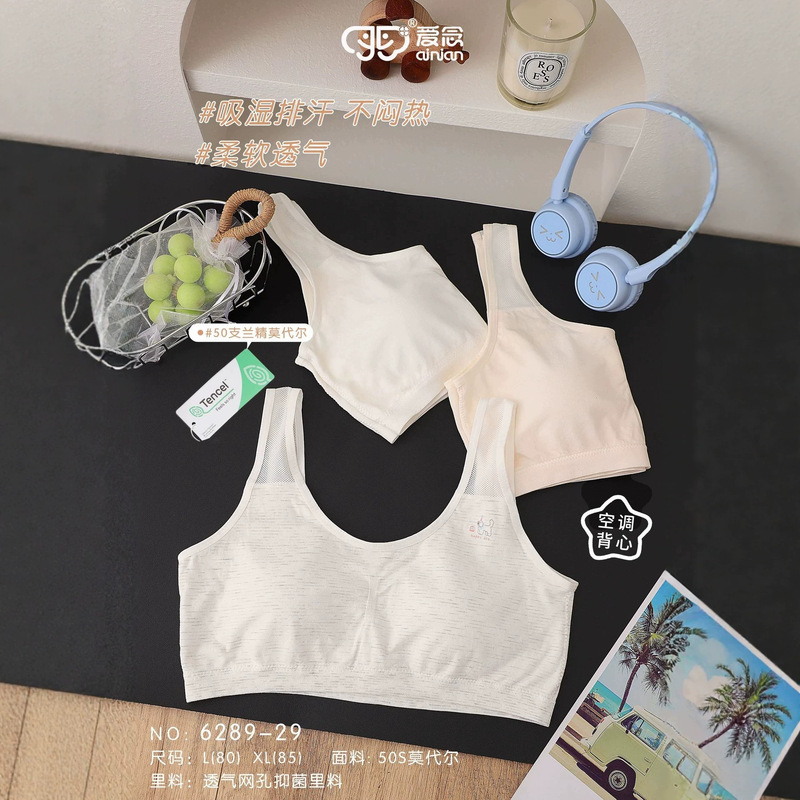 Girls' Second Stage Modal Breathable Mesh Underwear, Developmental Children's Bra, Girls' Bra, Student Tube Top