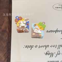 小兔子卡通书夹三通吊串珠 diy发绳饰品配件手机链包挂钥匙扣材料