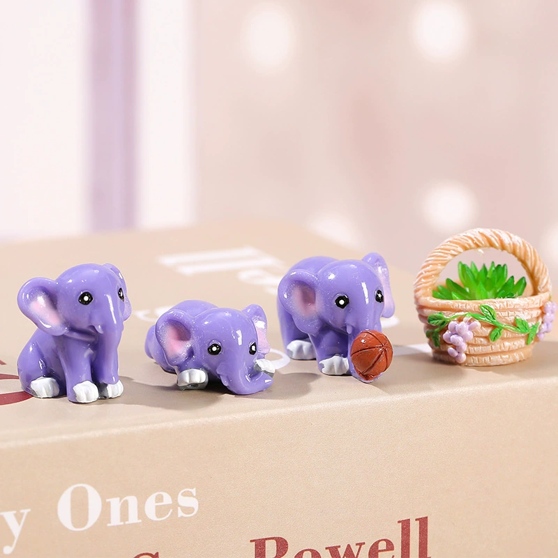 Creative ornaments Elephant micro landscape ornaments Couple baby elephant succulent DIY decorative ornaments