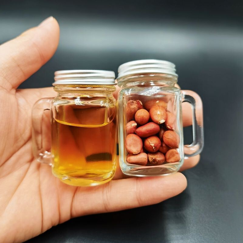 Factory Direct Sales Mini Cup Glass Bottle Sealed Jar Jam Bottle with Lid Autumn Pear Paste Honey Coffee Seasoning Bottle