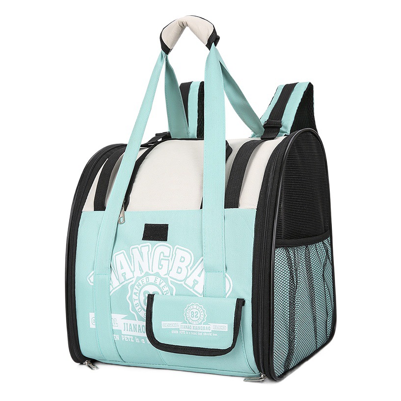 Mochila cápsula espacial para mascotas con diseño bicolor