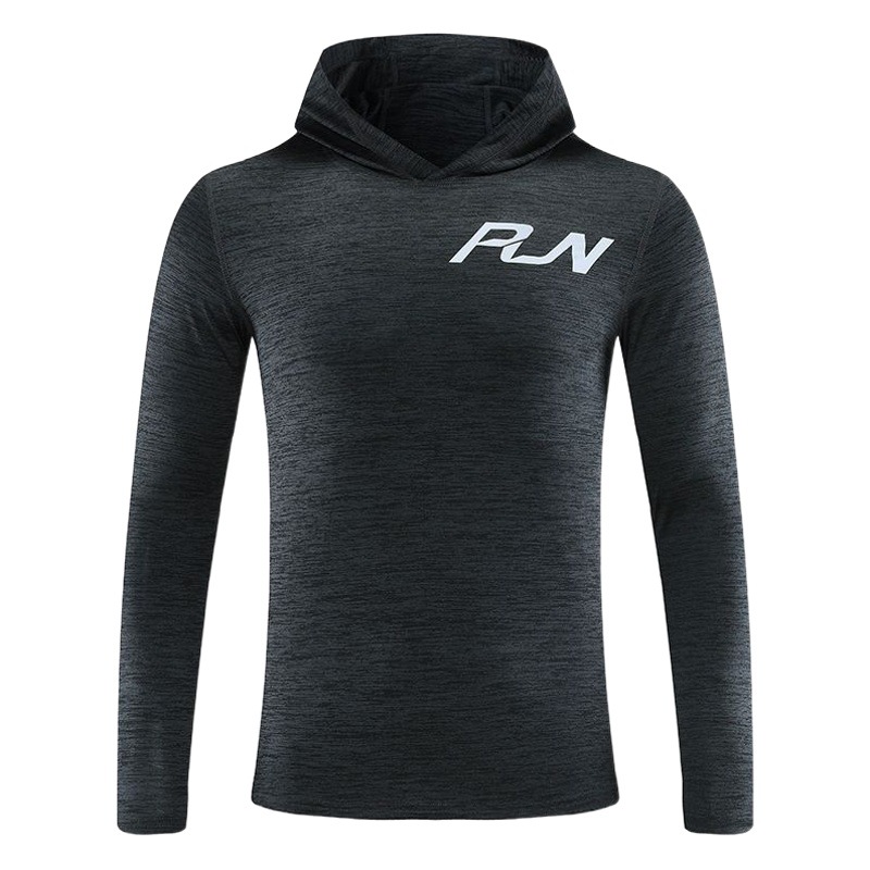 Otoño e invierno de los hombres ropa de fitness deportes suéter con capucha más el tamaño de entrenamiento de secado rápido Camiseta de manga larga en stock al por mayor UAD