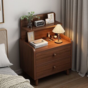 Bedside Table Simple Modern Solid Wood Leg Storage Cabinet Small Simple Bedroom Home 2025 New Bedside Storage Rack