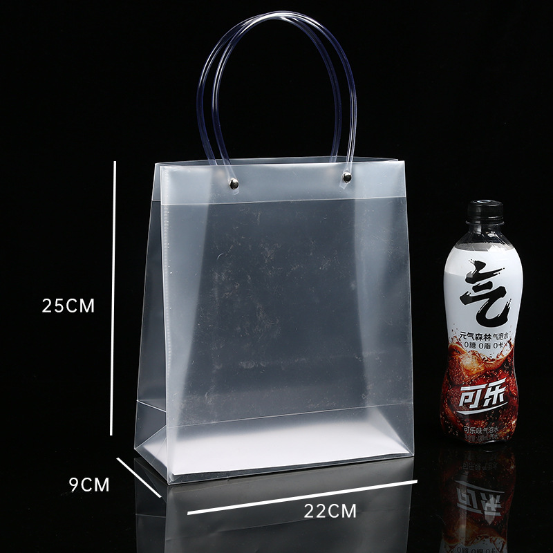 Spot pp bolso de mano transparente bolsa de regalo de plástico de pvc esmerilado bolsa de regalo de mano de boda logotipo personalizado a granel image 16