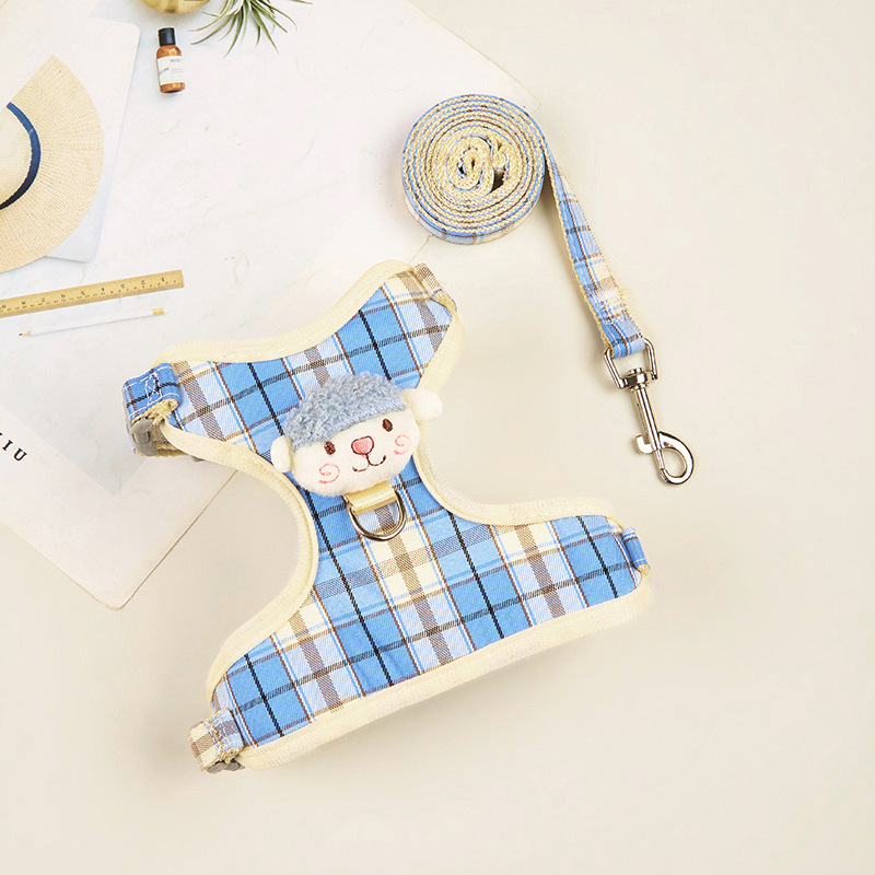 Correa de perro pequeño Chaleco de perro Cadena de perro oso de peluche correa de perro suministros para mascotas gato correa de pecho