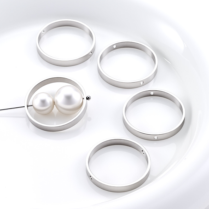 抛光通孔圆环不锈钢DIY饰品配件 串珠项链珍珠隔珠时尚精美配饰环