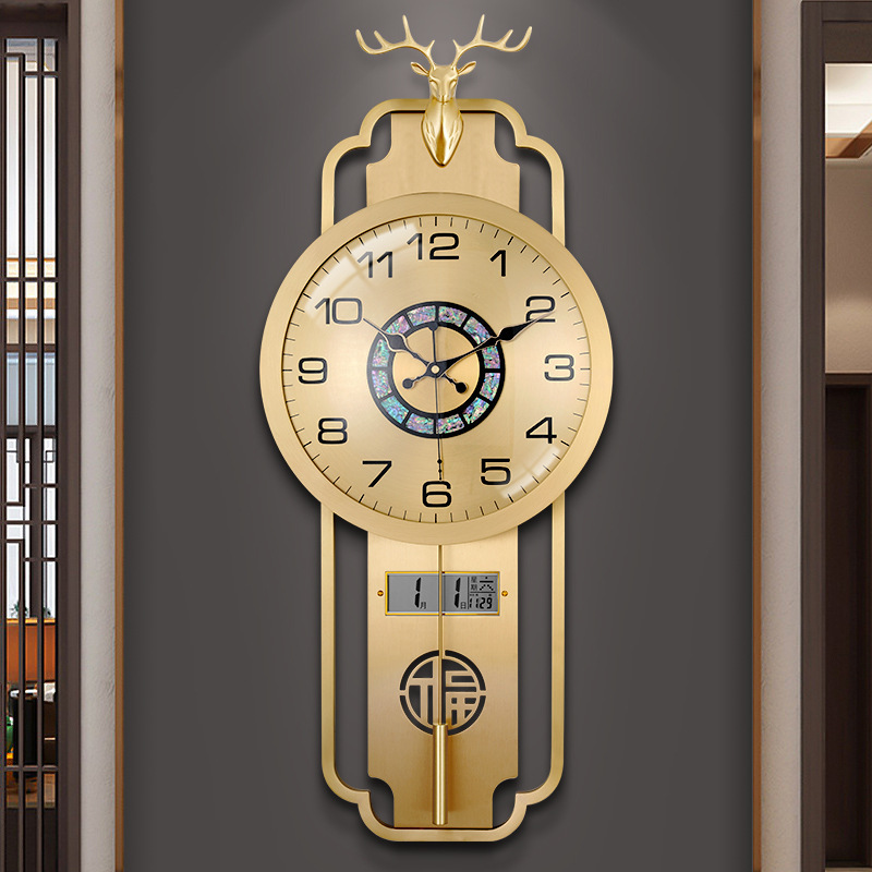 2024 New Brass Perpetual Calendar New Chinese Quartz Clock Home Living Room Decorative Wall Clock Chinese Atmospheric Clock 2024 New Brass Perpetual Calendar New Chinese Quartz Clock Home Living Room Decorative Wall Clock Chinese Atmospheric Clock