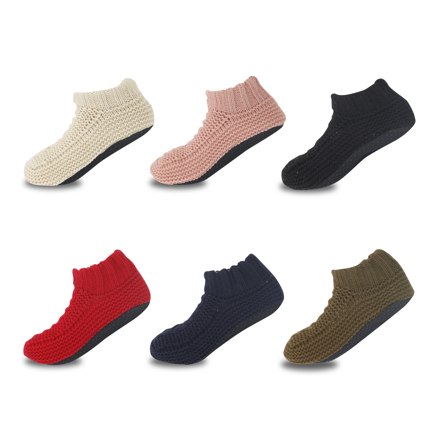 Calcetines de piso de invierno calcetines de algodón de mujer interior antideslizante zapatos de piso suave para adultos tejidos caseros gruesos calcetines de nieve