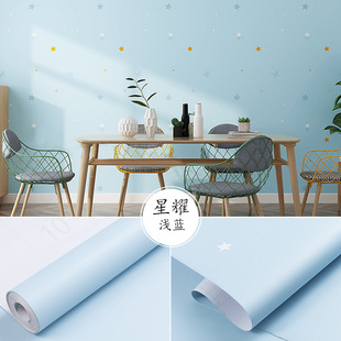 Thickened wallpaper stickers self-adhesive bedroom warm wallpaper waterproof moisture-proof solid color dormitory decorative wall stickers furniture renovation