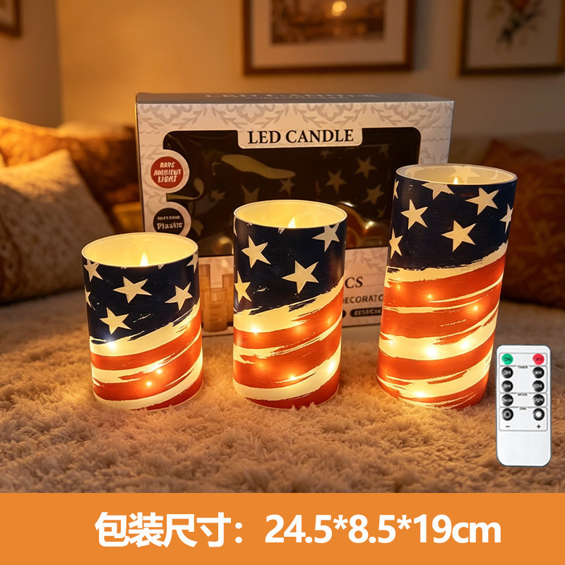 Explosiones transfronterizas LED adornos de lámpara de vela electrónica simulación de cumpleaños diseño de boda impresión UV lámpara larga personalizada
