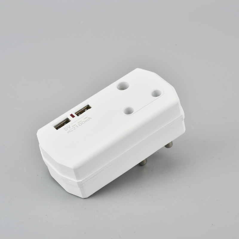 南非标全新象牙白亚马逊热销USB多功能大南非无线转换插座排插