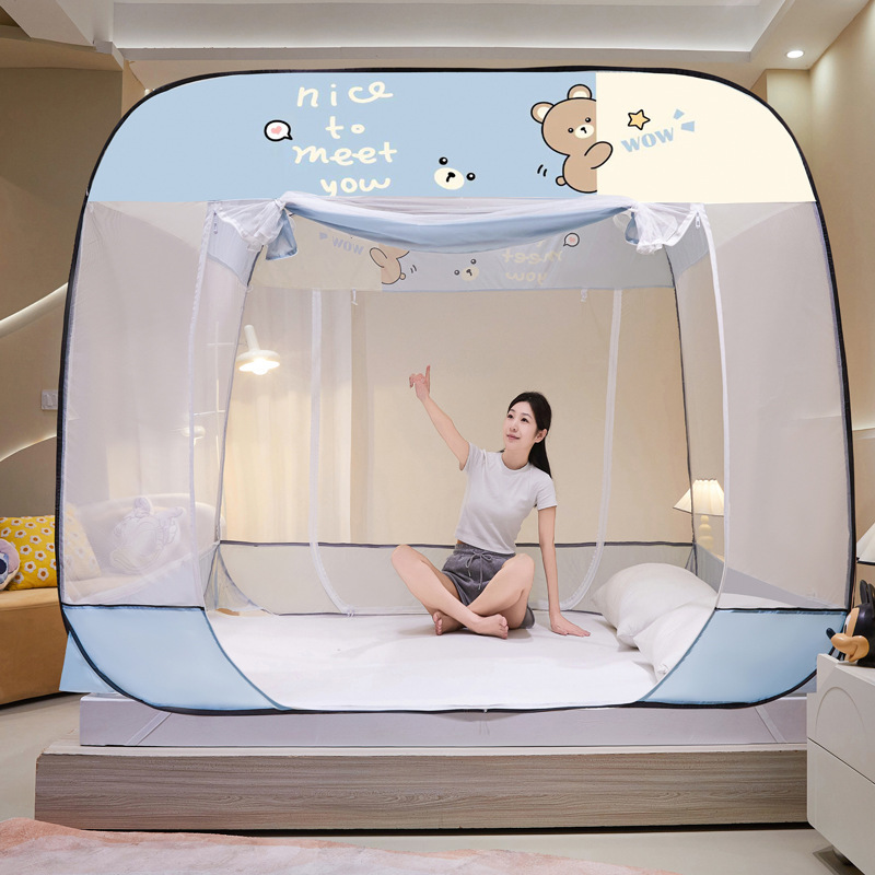 Sin mosquiteros instalados, mosquiteros de Mongolia, mosquiteros de tres puertas, mosquiteros desmontables con cremallera superior a prueba de polvo al por mayor