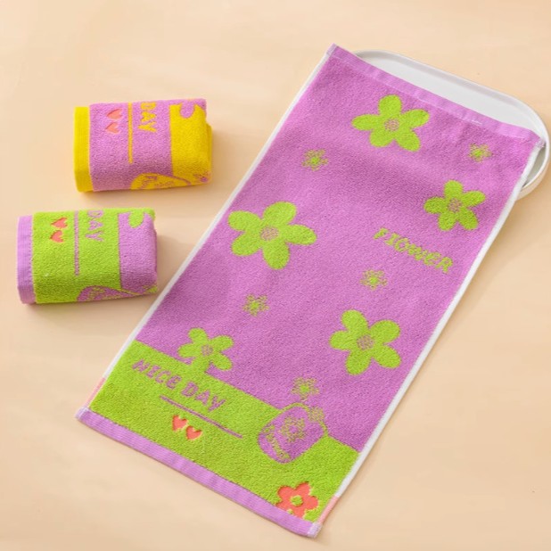 러브플라워 퍼플 [순면 어린이타월]