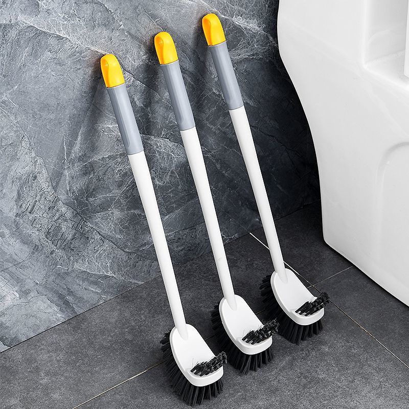 Cepillo de baño de mango largo sin ángulo muerto Cepillo de limpieza engrosado inodoro de doble cara montado en la pared cepillo de espacio de pelo suave para el hogar
