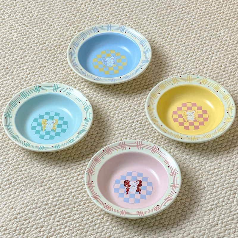 クリエイティブピアノウサギシリーズ空飛ぶ円盤アクリルスタンド付きかわいいペットボウルセラミック猫と犬のボウル首の保護と転倒防止|undefined