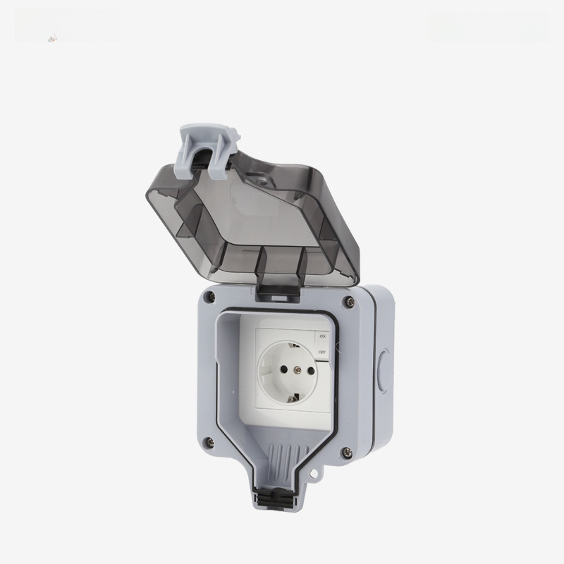 European-style indicator light switch with outdoor waterproof switch and socket box for garden outdoor use