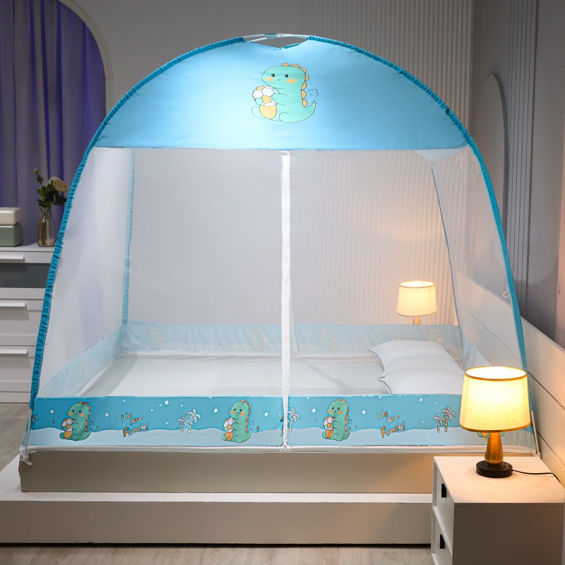 2023 nueva instalación-libre anti-Mosquito a prueba de polvo bolsa mongol impresa mosquitera dibujos animados anti-mosquito 1,5 m 1,2 m 1,8 M