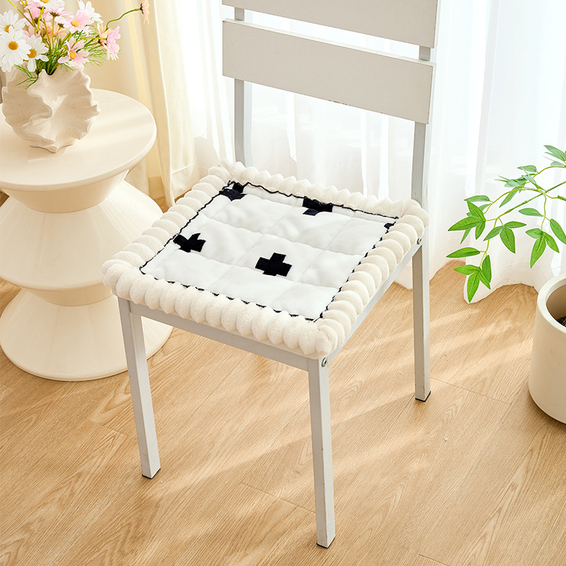 줄무늬 의자쿠션-화이트 체크무늬 40*40cm