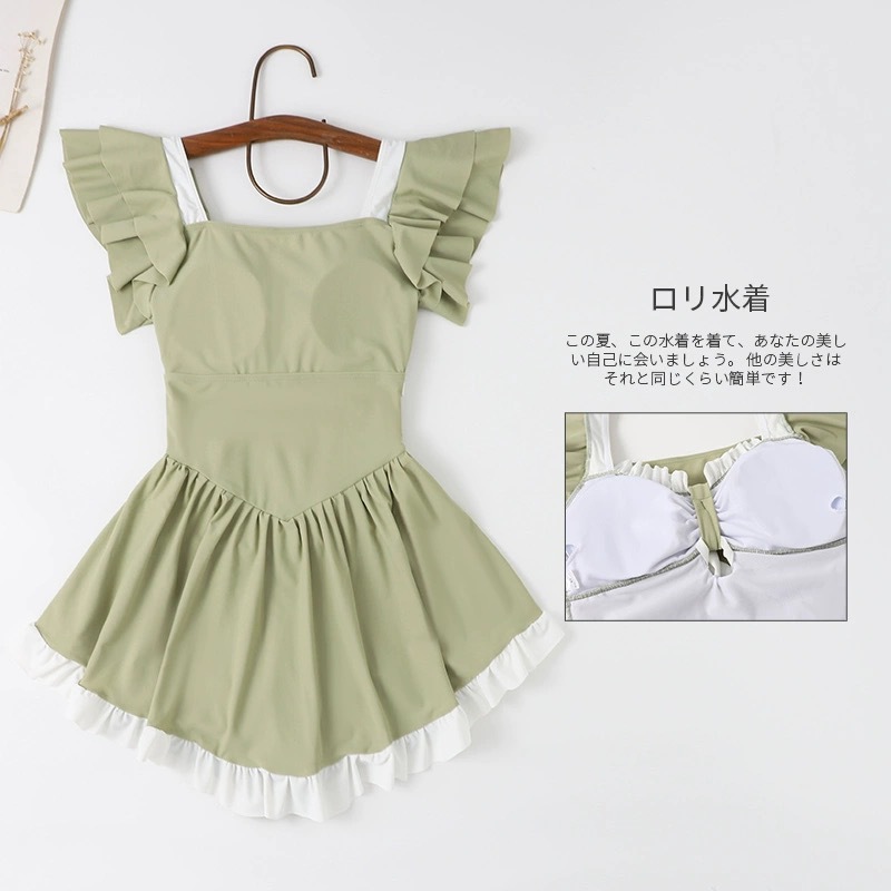 Traje de baño de una pieza para mujer de alta gama verano nuevo estilo lindo y dulce vestido de princesa estilo conservador que cubre la carne vacaciones al por mayor