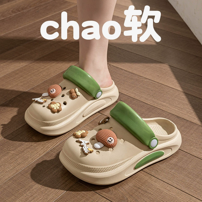 2025 новые женские сабо на толстой подошве с эффектом увеличения роста, повседневные сандалии с открытым носком в стиле Dopan Cartoon Ins