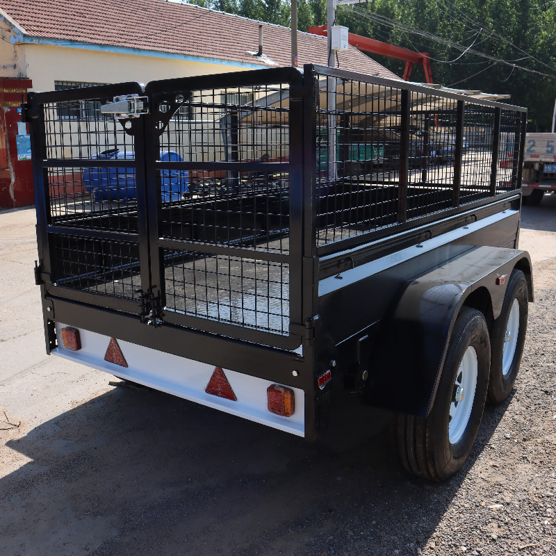 平板拖车叉车物流转运平板车自卸式拦网运输车带转向小型汽车拖车